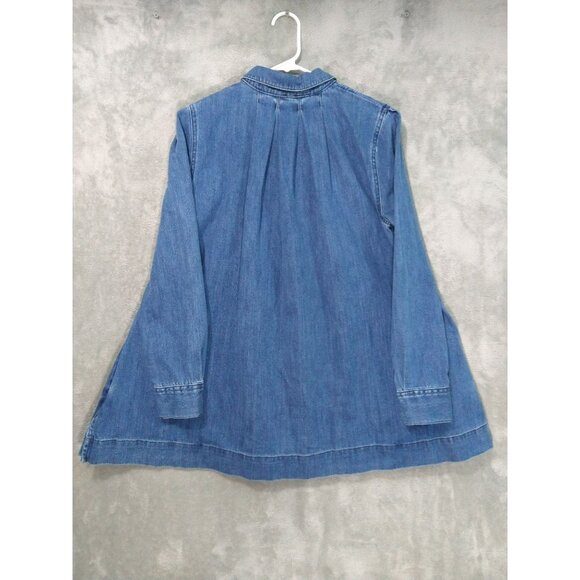 Free People Dress Womens Small Baby Doll Tunic Denim Dark Wash Robin Button Up - Picture 2 of 8